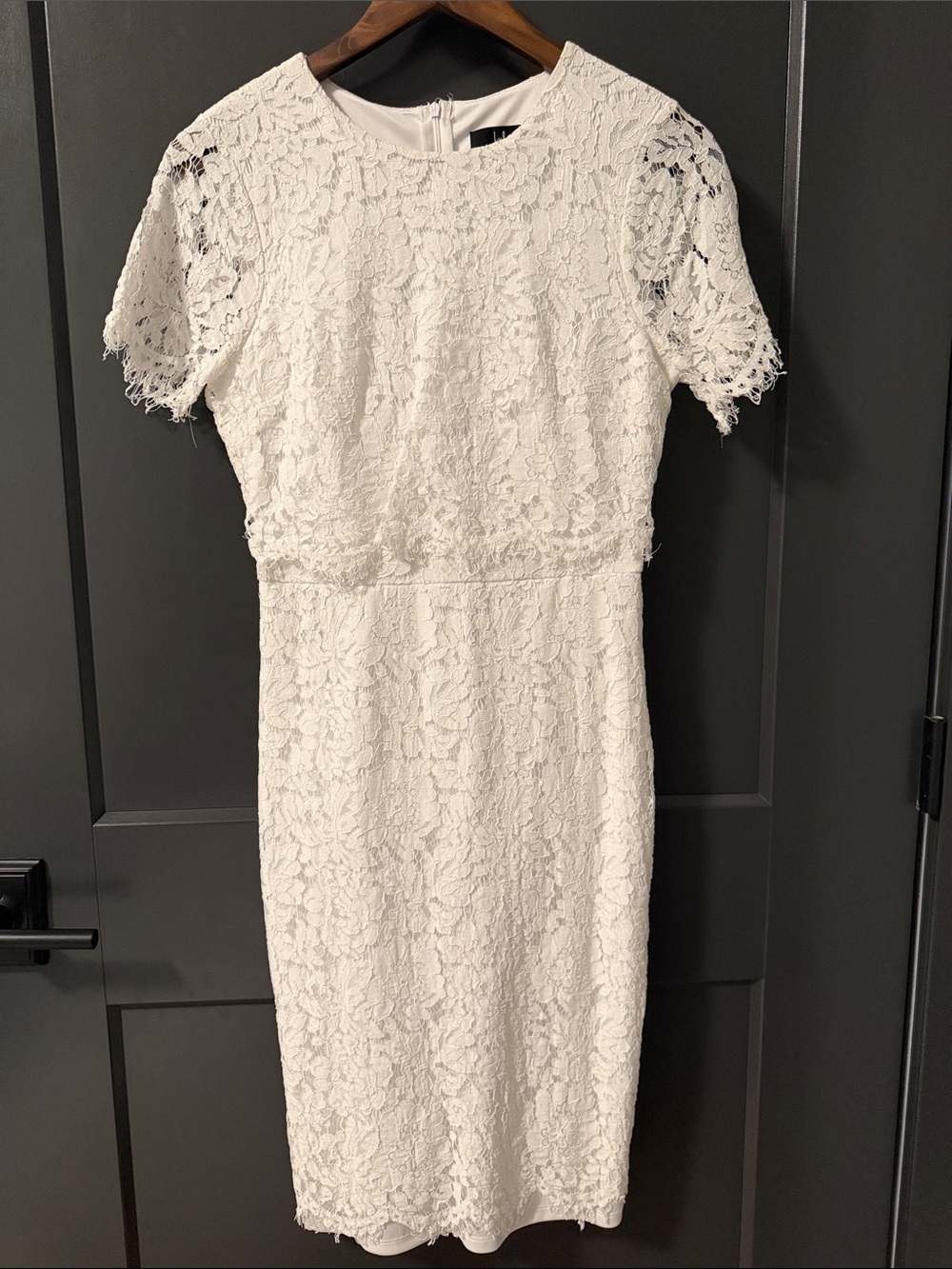 Lulu's White Floral Lace Sheath Dress